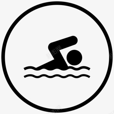 游泳锻炼室内游泳池图标图标