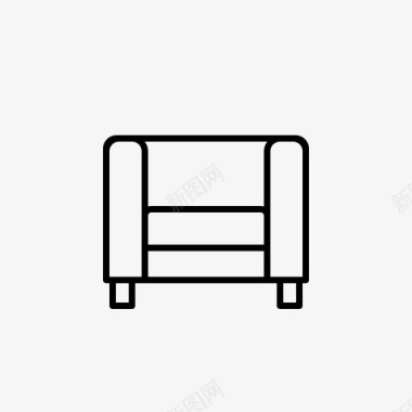 单座扶手椅沙发休息室图标图标