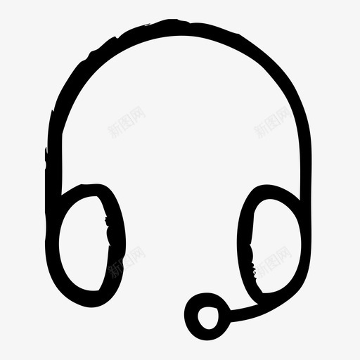 耳机商务办公室图标svg_新图网 https://ixintu.com 办公室 商务 工作 服务 耳机 草图2 质量