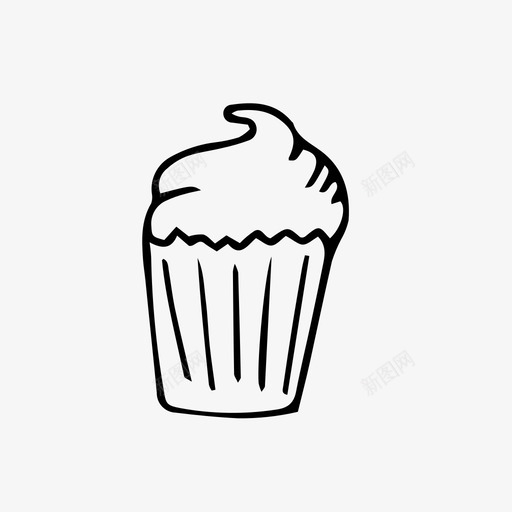 纸杯蛋糕涂鸦糖霜图标svg_新图网 https://ixintu.com 涂鸦 糕点 糖霜 纸杯蛋糕 食物涂鸦