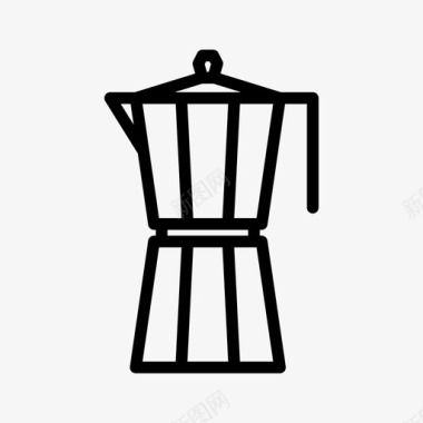 莫卡壶咖啡咖啡机图标图标