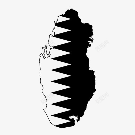 卡塔尔旗多哈东部图标svg_新图网 https://ixintu.com 东部 卡塔尔旗 国家 地图 多哈