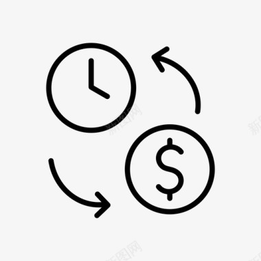 时间金钱现金美元图标图标