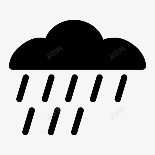 雨气候云图标svg_新图网 https://ixintu.com 云 天气 气候 雨 雨云