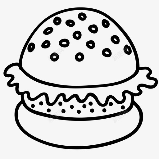 汉堡晚餐食物图标svg_新图网 https://ixintu.com 7月4日独立日 三明治 晚餐 汉堡 食物