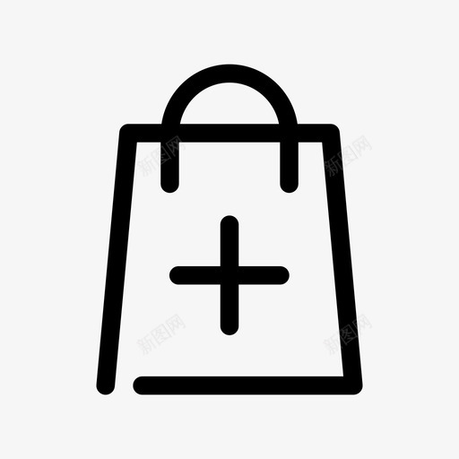 添加产品包购物图标svg_新图网 https://ixintu.com 产品促销 包 手提包 添加产品 购物