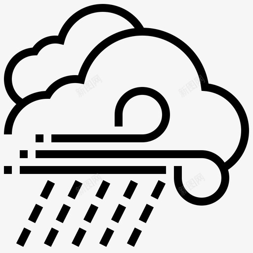 云雨预报季节图标svg_新图网 https://ixintu.com 云雨 天气 季节 预报 风