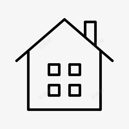 住宅房产房子图标svg_新图网 https://ixintu.com 不动产 住宅 住房 房产 房子