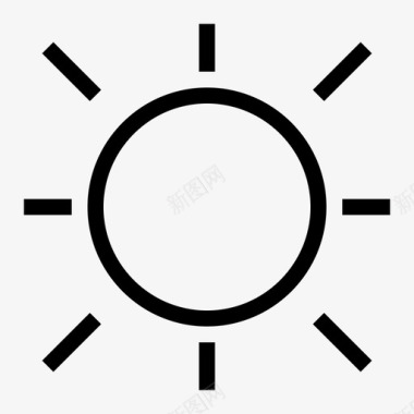 太阳天气园艺线图标图标