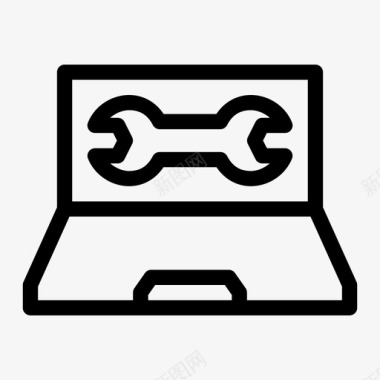 维修服务笔记本电脑技工图标图标