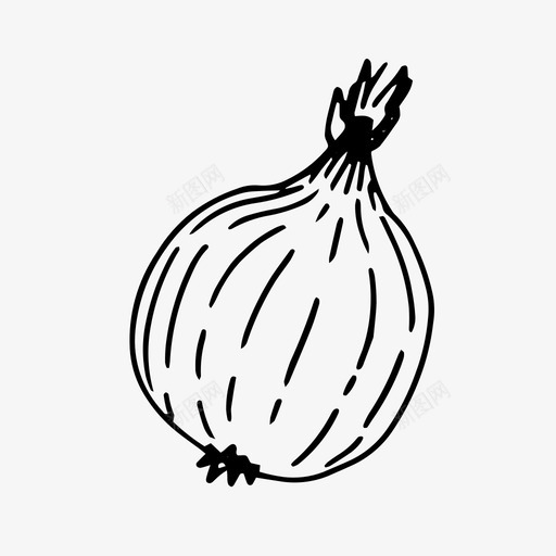 洋葱涂鸦食物图标svg_新图网 https://ixintu.com 洋葱 涂鸦 蔬菜 食物 食物涂鸦