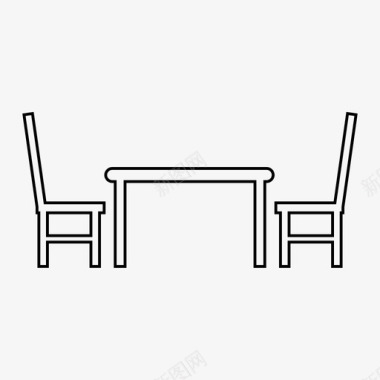 餐桌椅子晚餐图标图标
