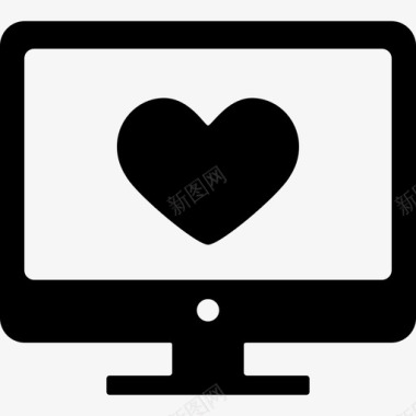 电脑屏幕与心标志做我的情人图标图标
