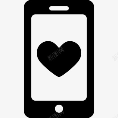 心形智能手机做我的情人图标图标