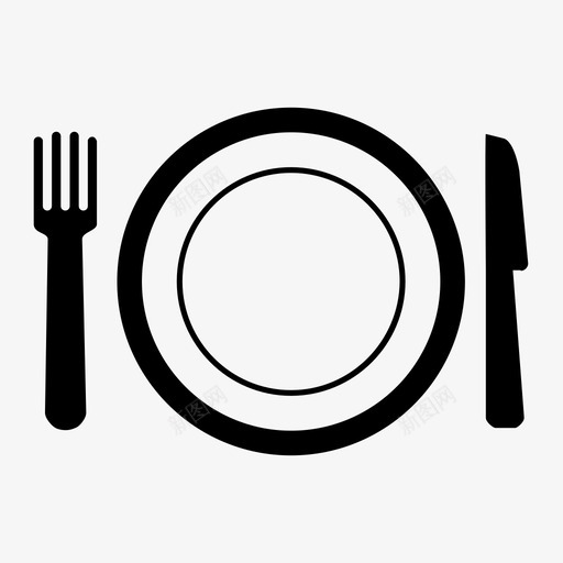 餐饮餐具食物图标svg_新图网 https://ixintu.com 叉子 活动 盘子 针织品 食物 餐具 餐饮