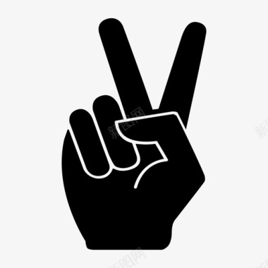 和平的手势和平的手指和平的手图标图标