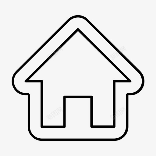 家房子两条线图标svg_新图网 https://ixintu.com 两条线 家 房子