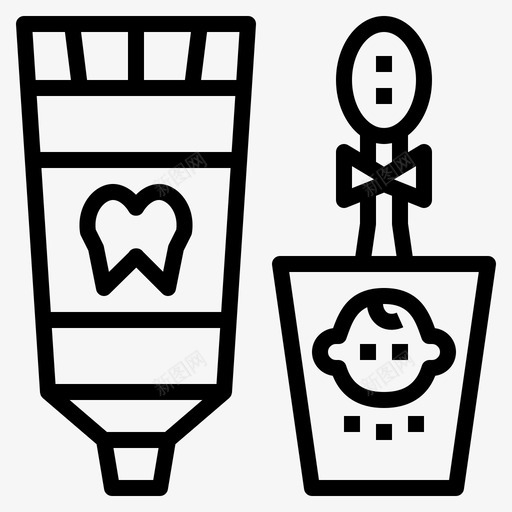 牙科护理设备刷子清洁图标svg_新图网 https://ixintu.com 刷子 婴儿 清洁 牙科护理设备 牙齿