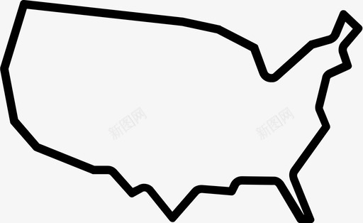 美国地图北美图标图标