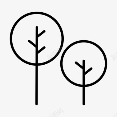 树木农业花园图标图标
