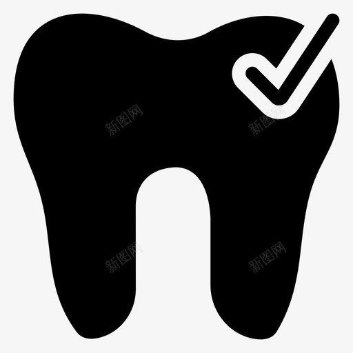 牙齿蛀牙检查图标svg_新图网 https://ixintu.com 勾号 医疗保健 检查 牙医 牙字形图标 牙齿 蛀牙