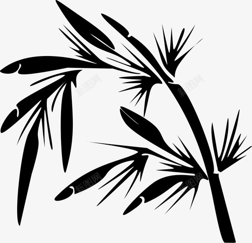竹子竹叶自然图标svg_新图网 https://ixintu.com 植物 竹叶 竹子 自然 野生
