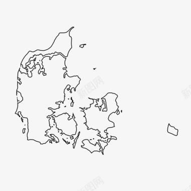 丹麦地图欧洲岛屿图标图标