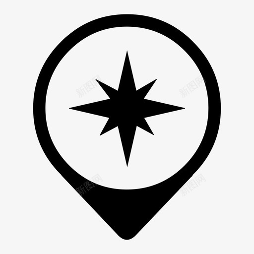 指南针地图针导航图标svg_新图网 https://ixintu.com 地图元素 地图针 导航 指南针