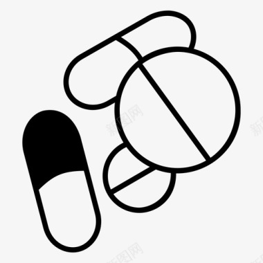 药丸药品医疗用品图标图标