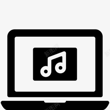 音乐笔记本电脑功能图标图标