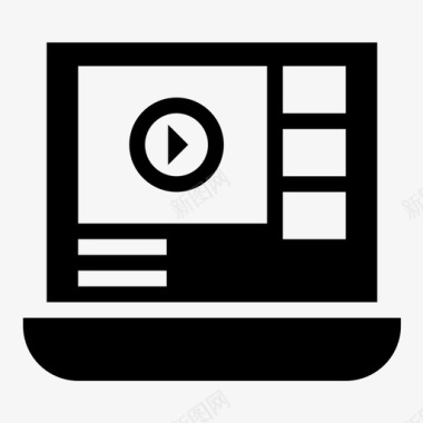 笔记本电脑视频营销扩音器图标图标