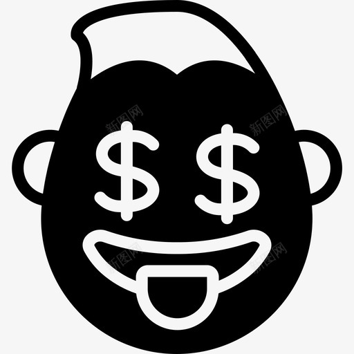 美元符号男人表情符号钞票脸图标svg_新图网 https://ixintu.com 美元符号男人表情符号 脸 表情坚实 钞票