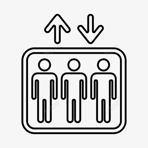 电梯机场设施图标svg_新图网 https://ixintu.com 升降机 机场 楼层 电梯 设施