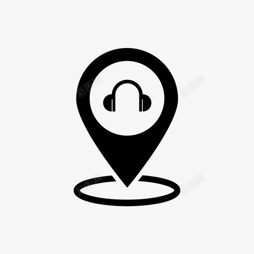 插针耳机位置图标svg_新图网 https://ixintu.com 位置 地图插针 插针 耳机