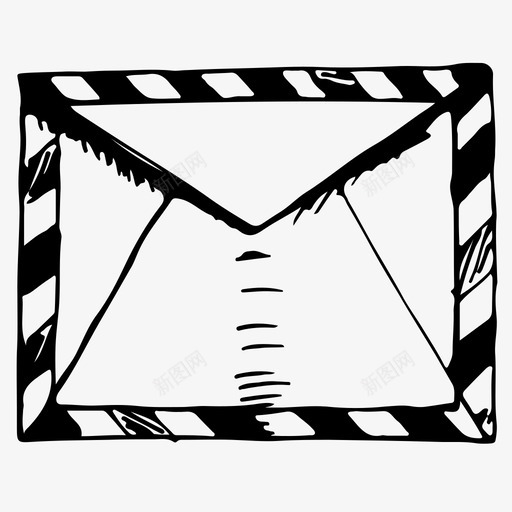 信封信件邮件图标svg_新图网 https://ixintu.com 信件 信封 留言 素描 邮件