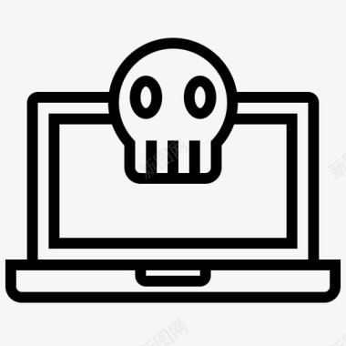 电脑病毒黑客笔记本电脑图标图标