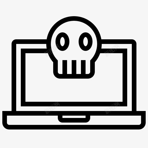 电脑病毒黑客笔记本电脑图标svg_新图网 https://ixintu.com 头骨 电脑病毒 笔记本电脑 网络技术 黑客
