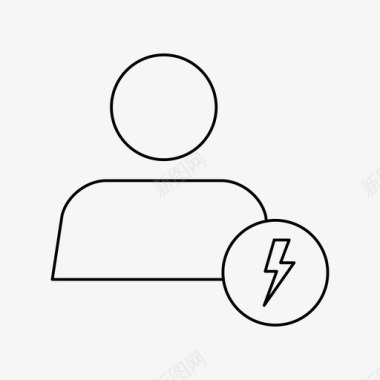 闪电用户帐户能量图标图标