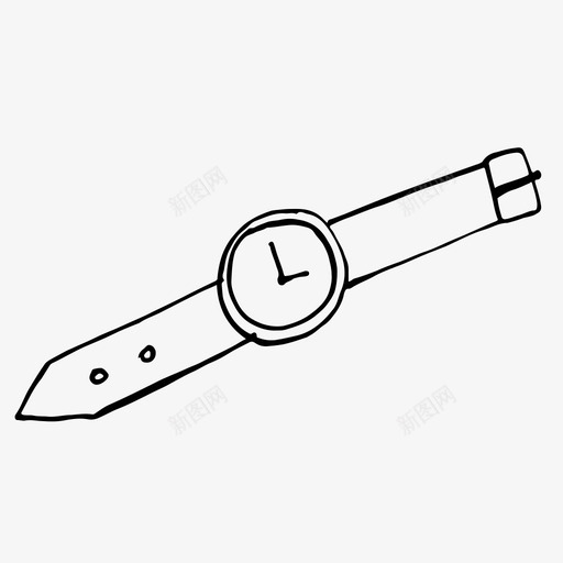 手表时钟草图图标svg_新图网 https://ixintu.com 手表 手表设计图纸 时钟 时间 草图 草图图标