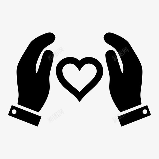 爱的手礼物心图标svg_新图网 https://ixintu.com 帮助 心 情人节庆祝 支持 爱关心 爱的手 礼物