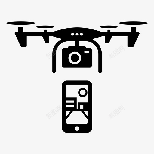 无人机视频摄像机手机图标svg_新图网 https://ixintu.com 40个行业 录音 手机 摄像机 无人机视频