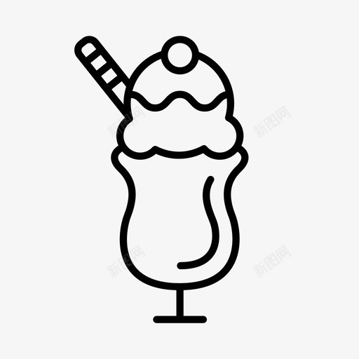 甜点食物冰淇淋图标svg_新图网 https://ixintu.com 冰淇淋 圣代 甜点 甜食 食物