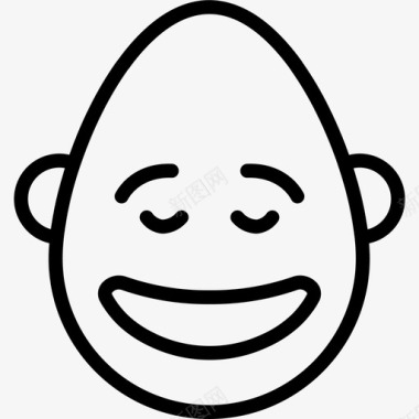 快乐秃头男人表情脸图标图标