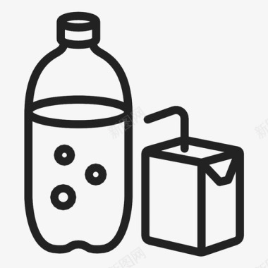 苏打和果汁瓶子包装图标图标
