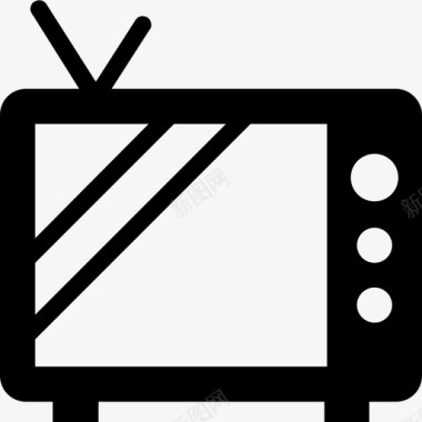 电视旧电视复古电视图标图标