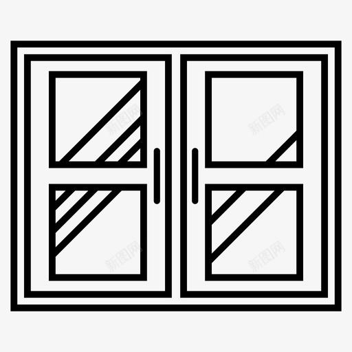 窗户窗框玻璃图标svg_新图网 https://ixintu.com 家居 景观 玻璃 窗户 窗框