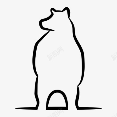 熊动物动物线图标图标