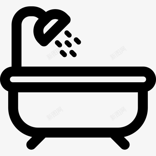 浴缸家具图标svg_新图网 https://ixintu.com 家具 浴缸