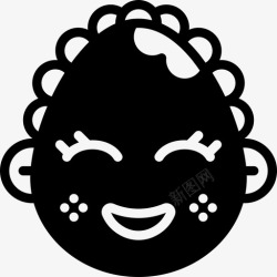 表情图快乐快乐女婴表情图面部表情表情立体感图标高清图片