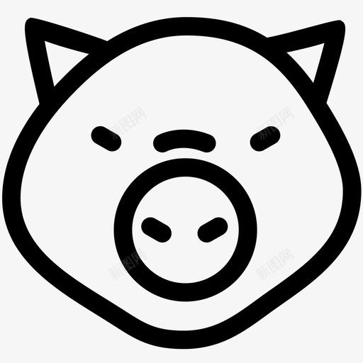 猪动物宠物图标svg_新图网 https://ixintu.com 动物 宠物 小猪 猪 猪脸 食物轮廓集2
